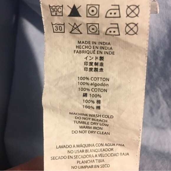 Michael Kors Men’s Classic Fit Short Sleeve Button Up Shirt Blue Size Medium - Picture 7 of 7